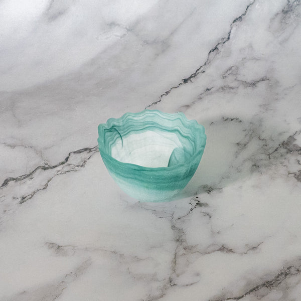 Artisan Teal Glass Bowl