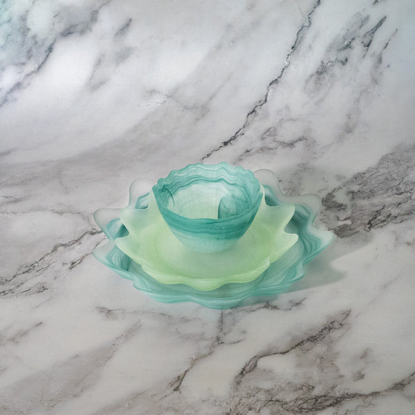 Artisan Teal  Glass Plates