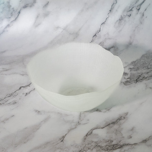 Sculpture White Glass Bowl