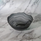 Sculpture Black Glass Serving Bowl