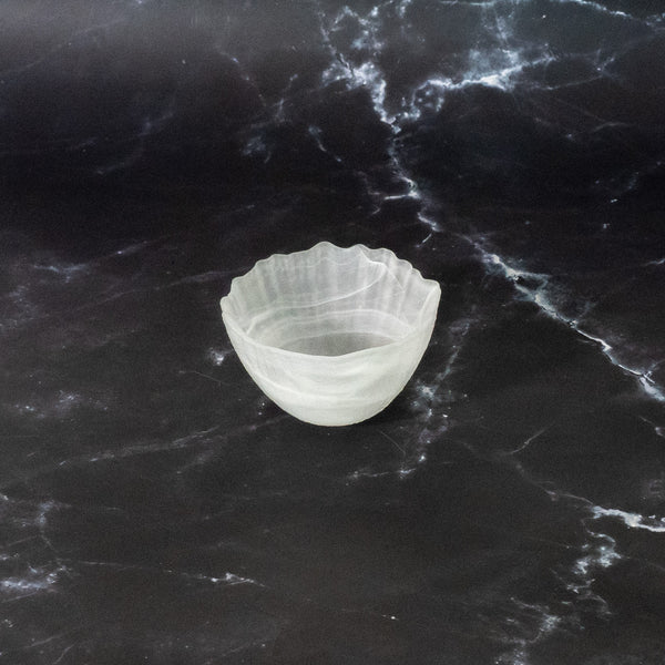 Artisan White Glass Bowl