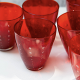 Red Raindrop Glasses ( set of 6)