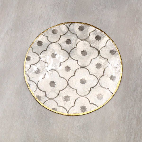 shell capiz, material, white, gold trimming, round, table mat, tablemat, placemat, dining mat, singapore, tye tye, easy to clean, 