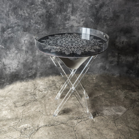Acrylic Mandala  Black & White Tray Tables