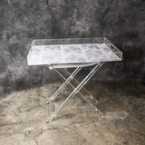 Acrylic Concrete Finish Rectangle Tray Tables