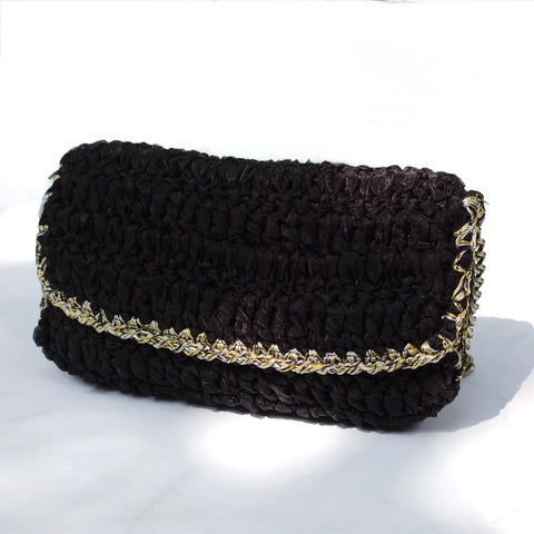 Mykonos Black Crochet  Bag
