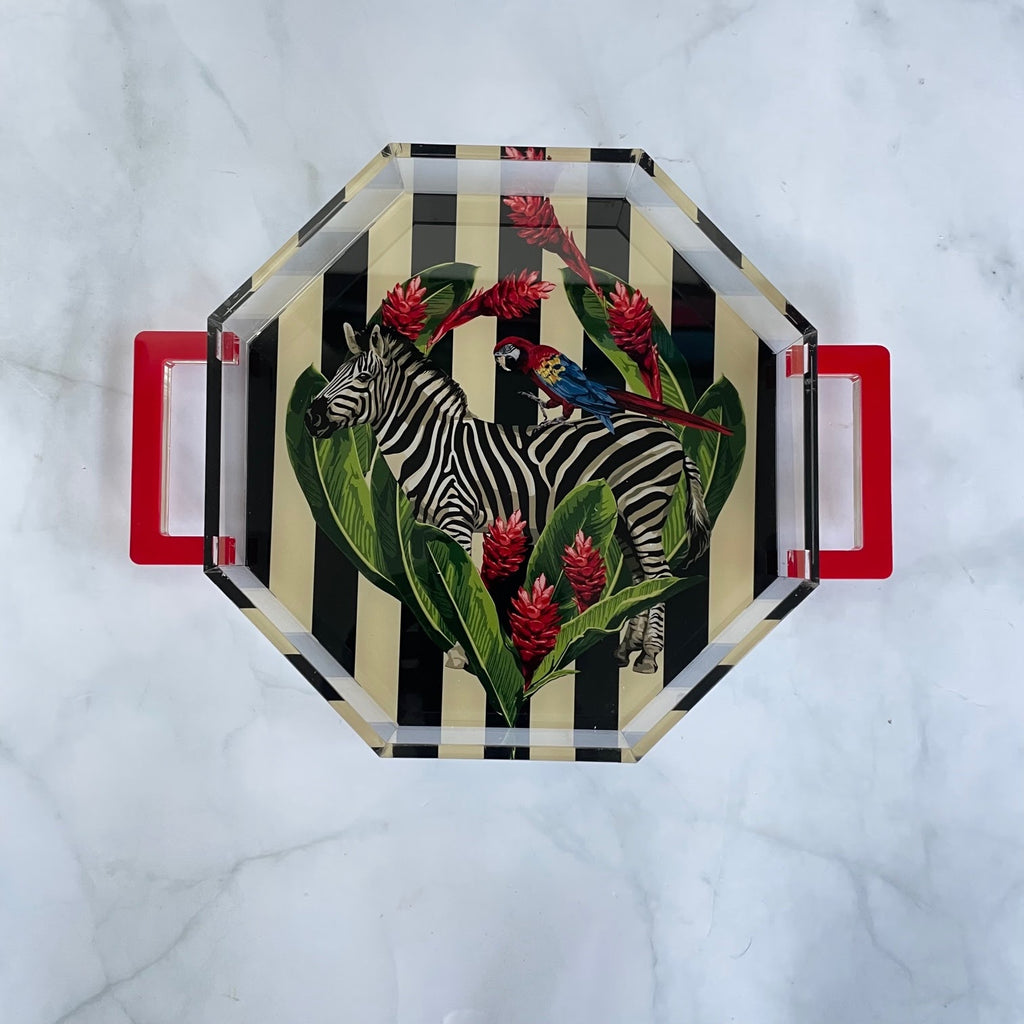 Acrylic Zebra Print Tray