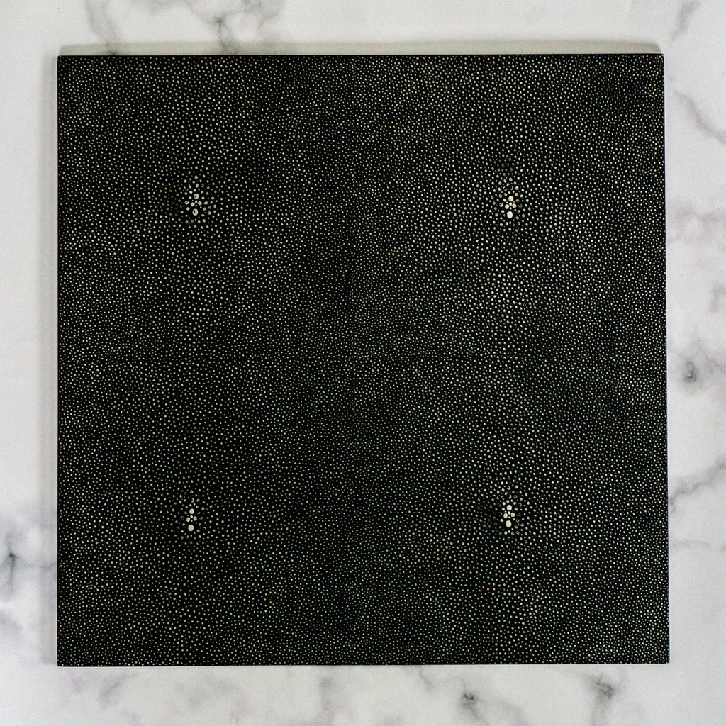 Faux Shagreen Charcoal Square Placemat (Set of 4 )