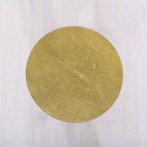 Faux Shagreen Trivets Gold, round, tablemat, placemat, dining mat, singapore, tye tye, buy, shop, online,