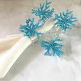 Coral Blue Napkin Rings (set of 4)
