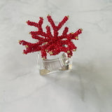 Coral Red Napkin Rings (set of 4)