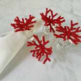 Coral Red Napkin Rings (set of 4)
