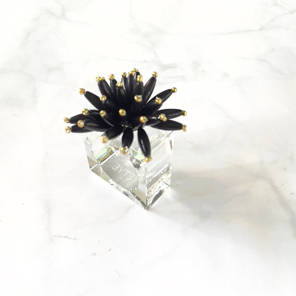 Bloom Black Napkin Rings (Set of 4)