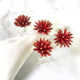 Bloom Red Napkin Rings (Set of 4)