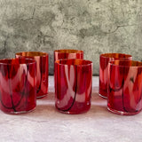 Red Swirl Glasses  (Set of 6)