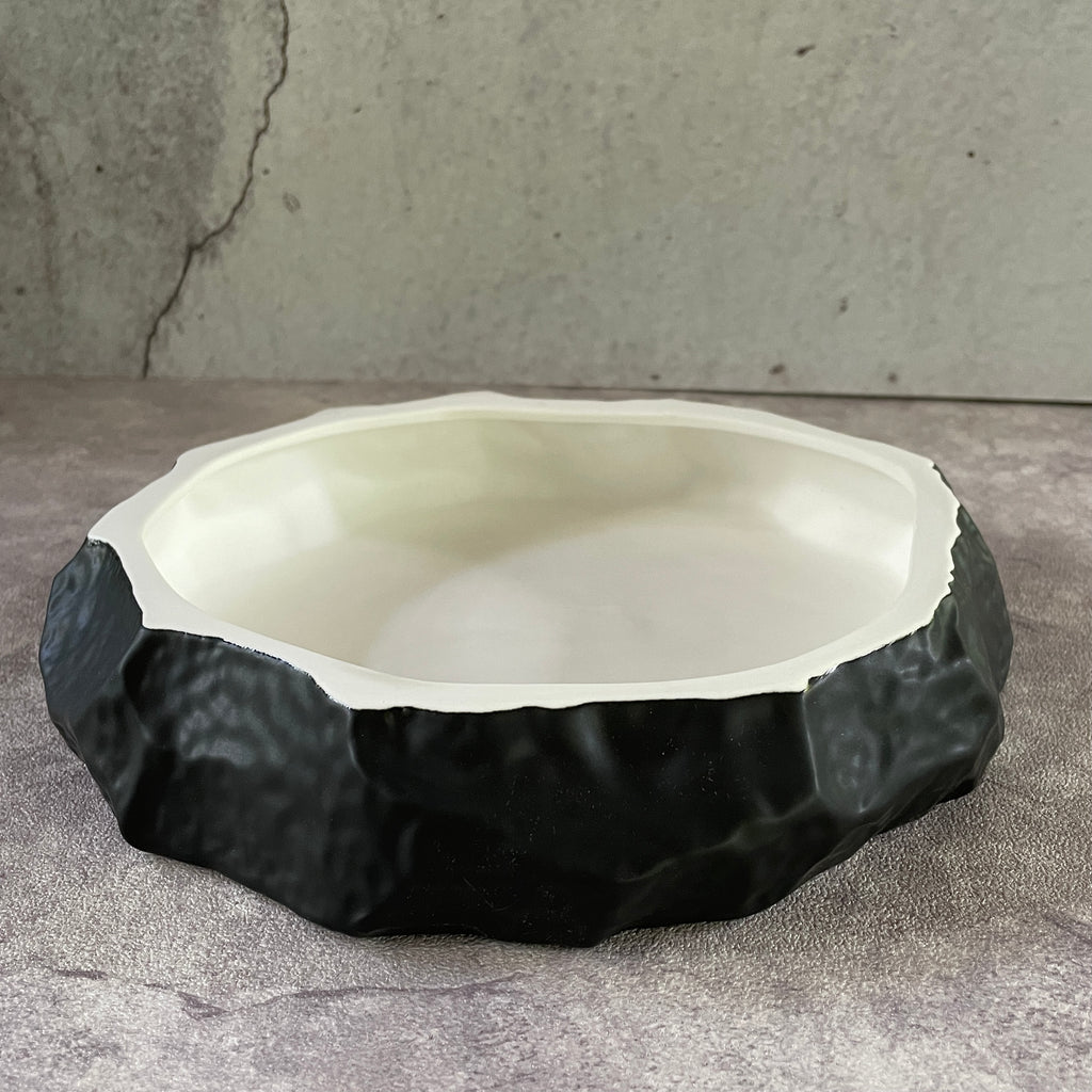 Black  Rock Shaped Serving Bowl