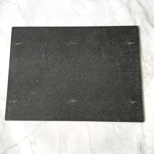 Faux Shagreen Charcoal Rectangle Placemat (Set of 4)