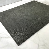 Faux Shagreen Charcoal Rectangle Placemat (Set of 4)
