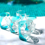 Aqua Spotted  Glasses  ( set of 6)