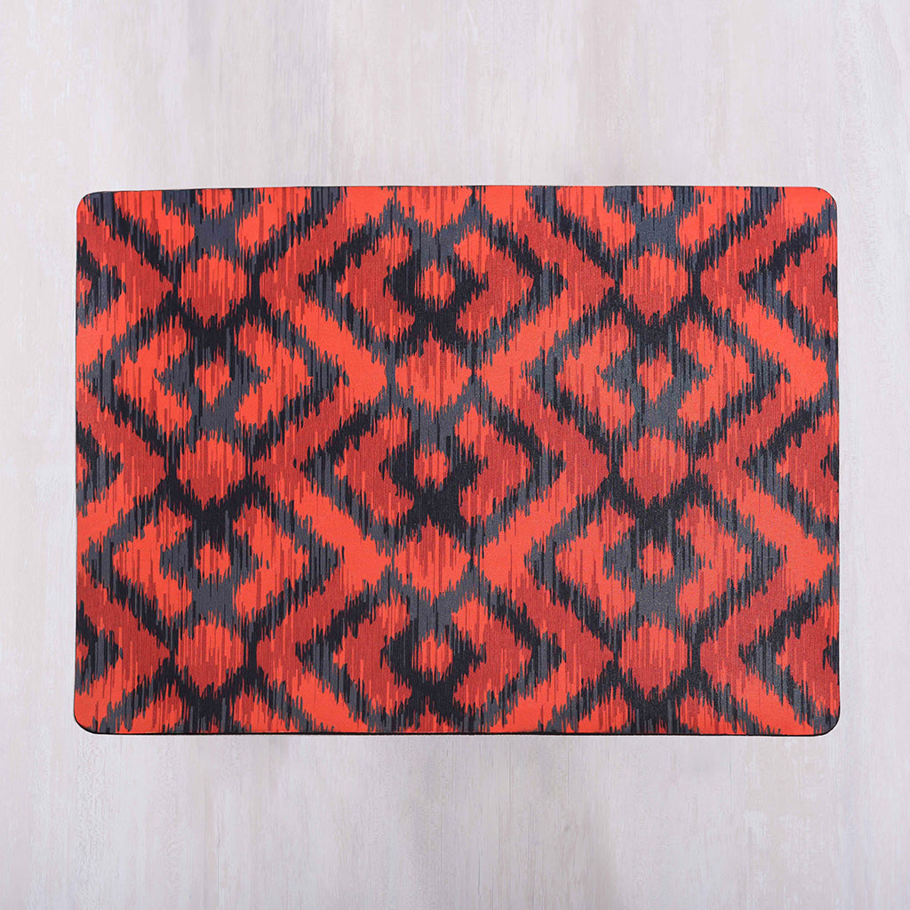 Red and Black Ikat Mats