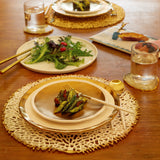 Athena Gold Rim Dinner Plates
