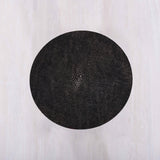 Faux Shagreen Trivets Black, tye tye, singapore, table mat, tablemat, placemat, dining mat, colour, plain colour, design, round,