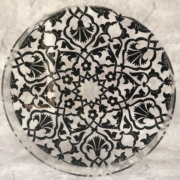 Acrylic Ottoman  Print Round Tray(M)