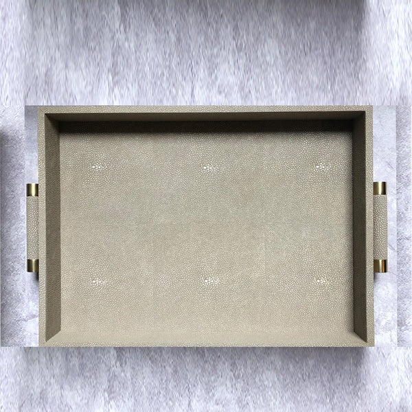 Luxor Shagreen Taupe Serving Tray