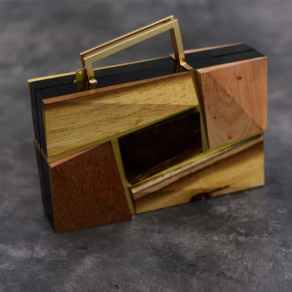 Leo  Wood Clutch